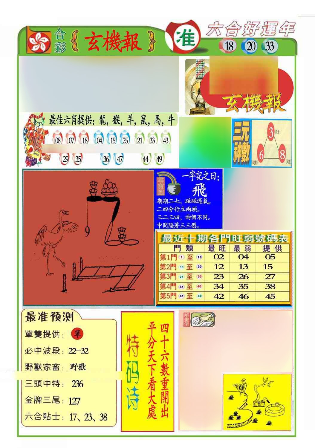 007期马经玄机报(新图推荐)[图]