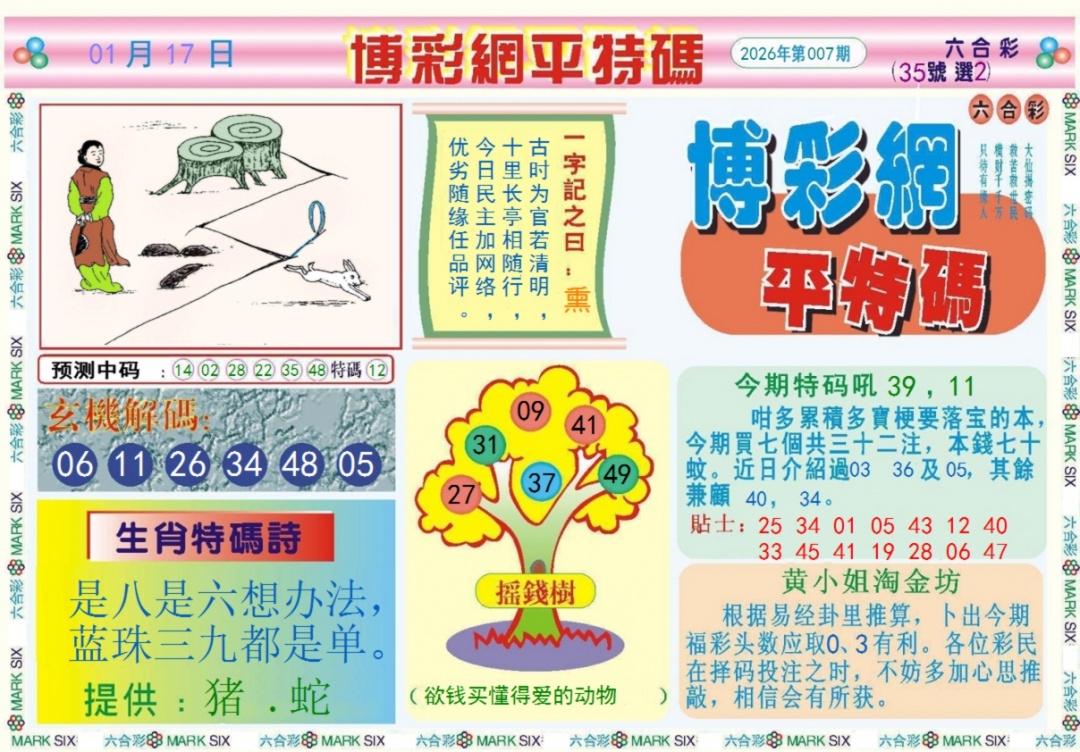 007期博彩网平特报记录[图]