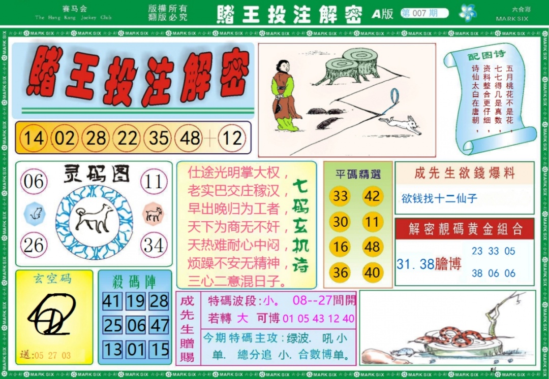 007期赌王投注解密记录[图]