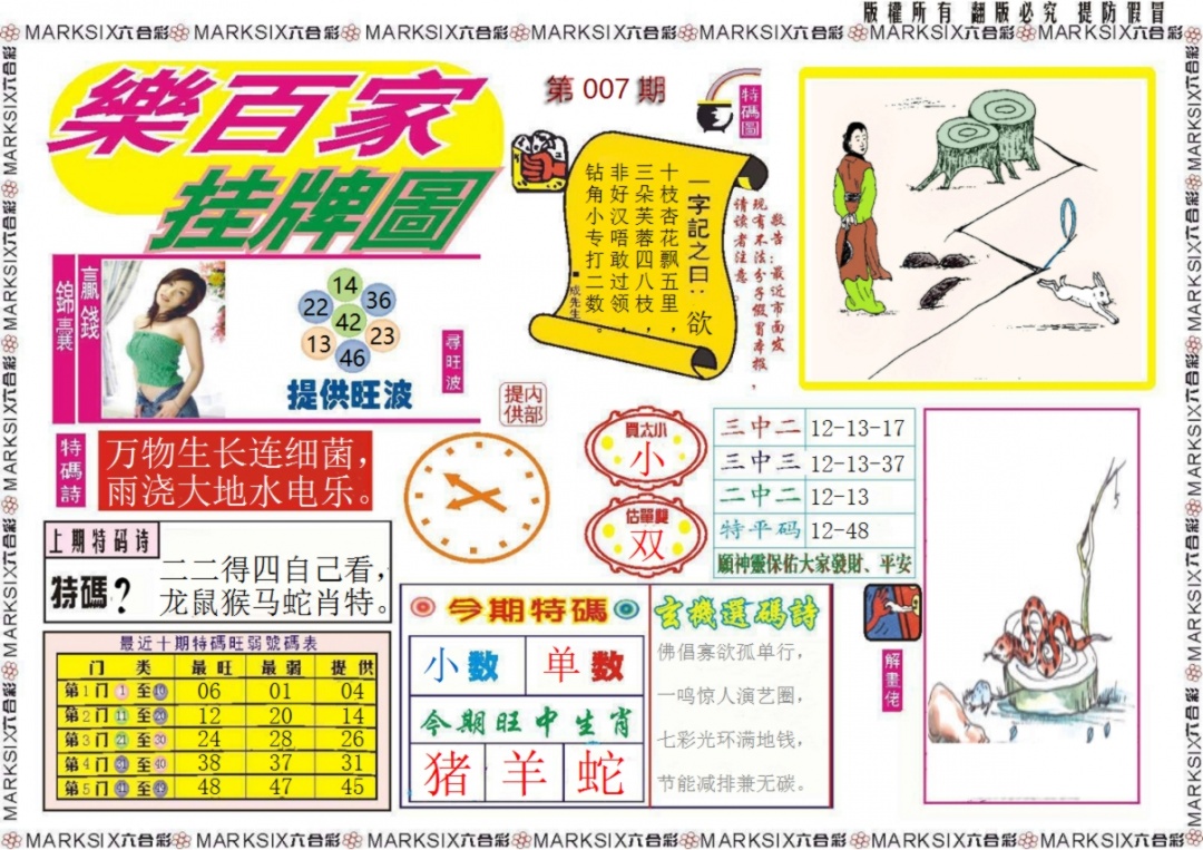 007期乐百家挂牌图记录[图]
